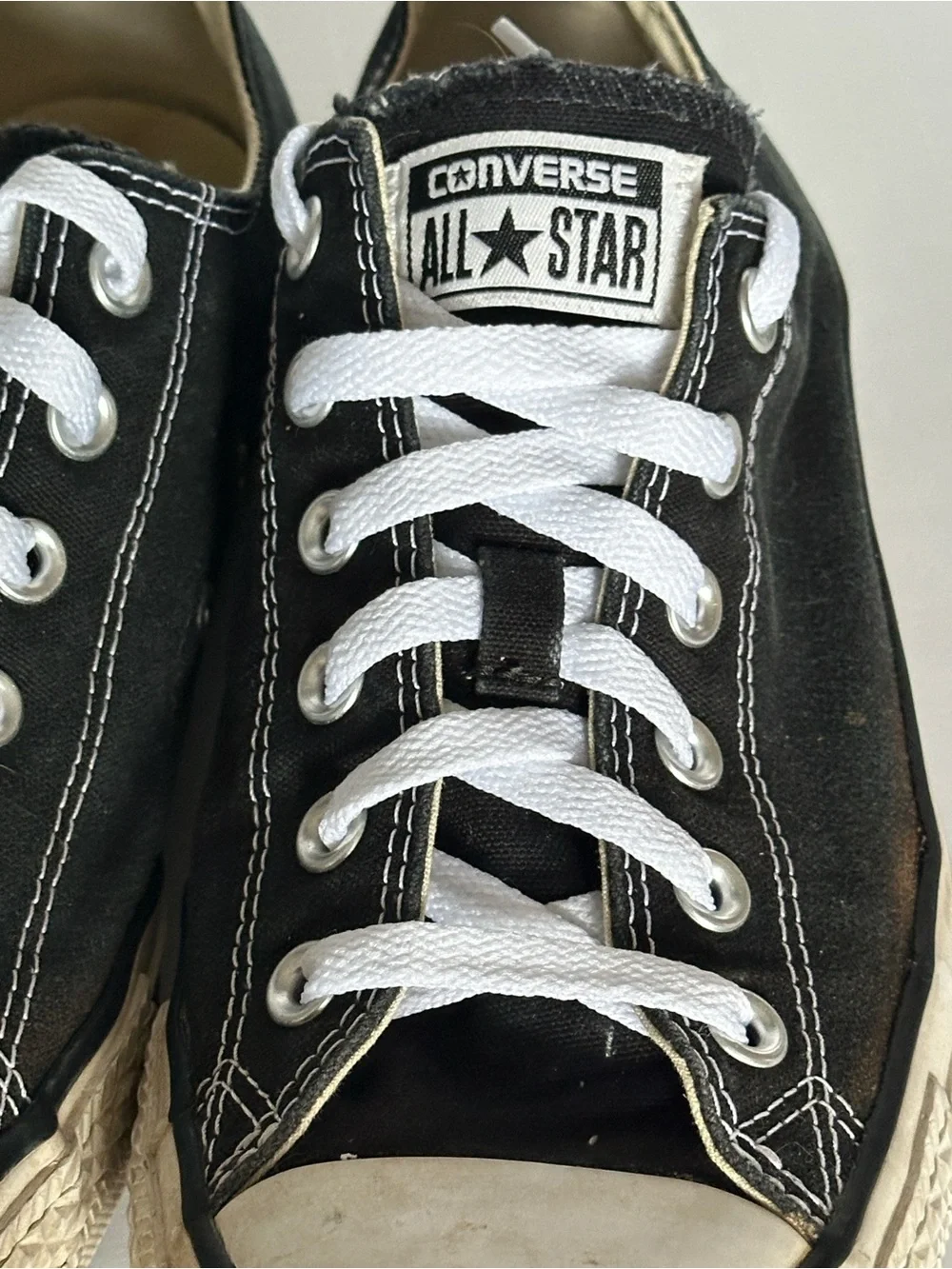 Converse Chuck Taylor All Star Ox Low Top Black Canvas Shoes Men 8 Women 10